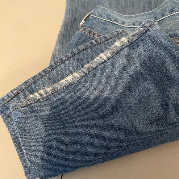 7 for All Mankind Men's 33x28 Slouchy Straight Light Wash Y2K Jeans Button Fly - Picture 10 of 11